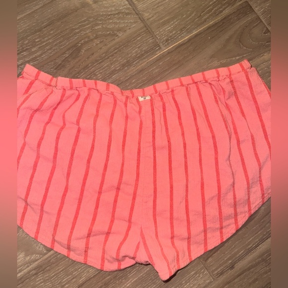Billabong Bundle Peach Pin Stripe & White Organic Cotton Gauze Beach Shorties L - Picture 10 of 15